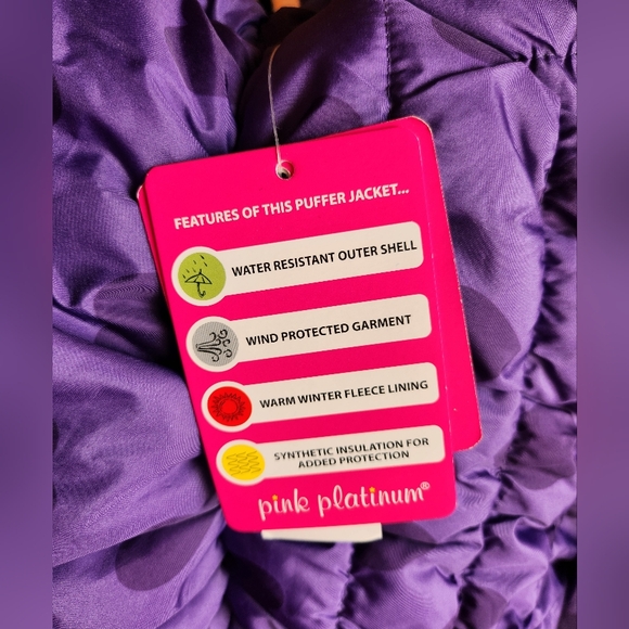 Pink Platinum Puffer Jacket - Picture 2 of 7